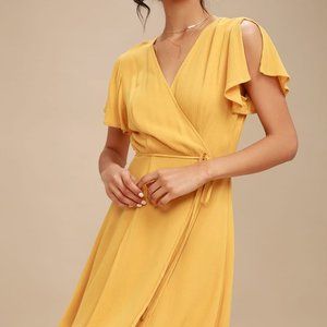 Yellow Wrap Lulu's Dress - NWT